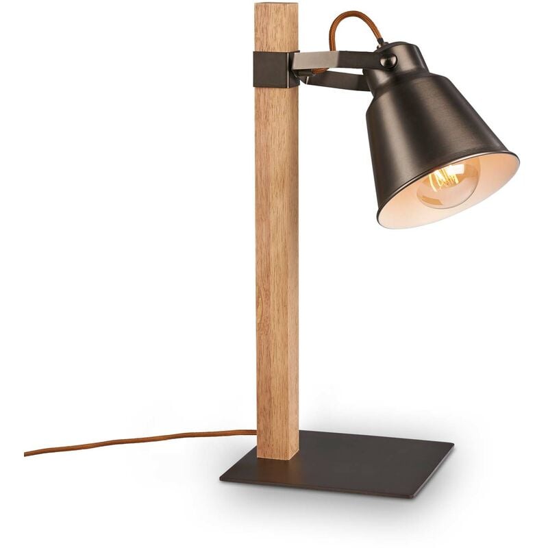 Lot de 2 Lampes à poser HOD en bois E27 37cm avec ses ampoules 4W LED