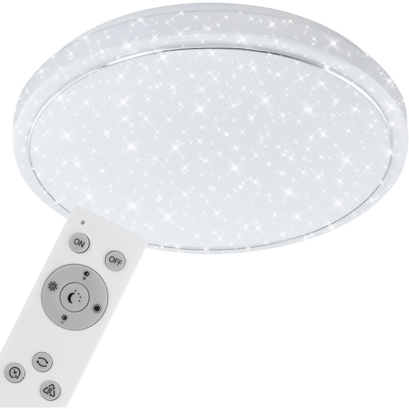 Brilo Plafonnier LED salle de bain Malbona Chrome blanc 18 W