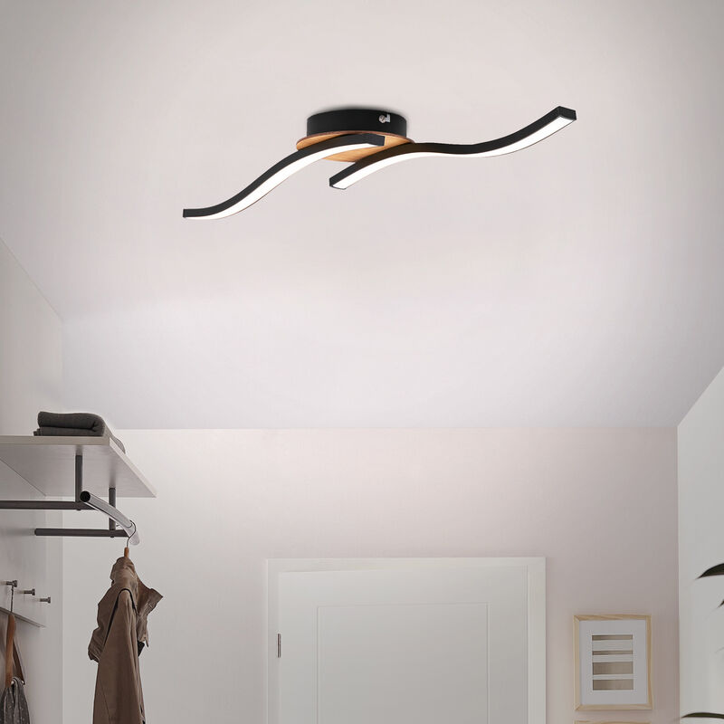 B.k.licht spot plafond design rétro industriel, plafonnier métal noir mat,  éclairage plafond & mural salon & chambre, douille e27, pour ampoule led -  Conforama