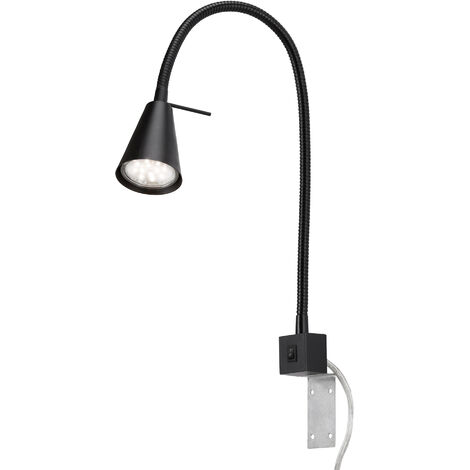 Lampe de lit LED BRILONER LEUCHTEN TUSO, 5 W, 400 lm, IP20, noir