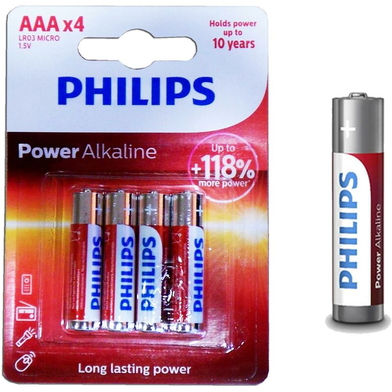 Pilas AAA Philips Alcalinas (2 Uni) = 1 Blíster