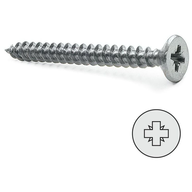 DUVER tornillo madera cabeza plana pozidriv 4-25 +++ (caja 1000)