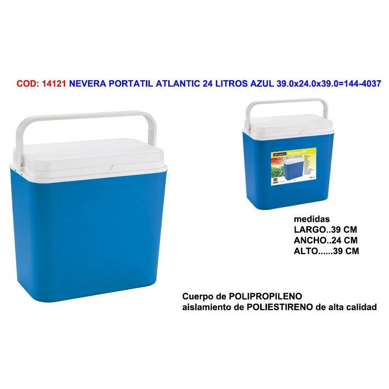 MIBRICOTIENDA nevera portatil atlantic 24 litros azul 39.0x24.0x39.0 144-4037