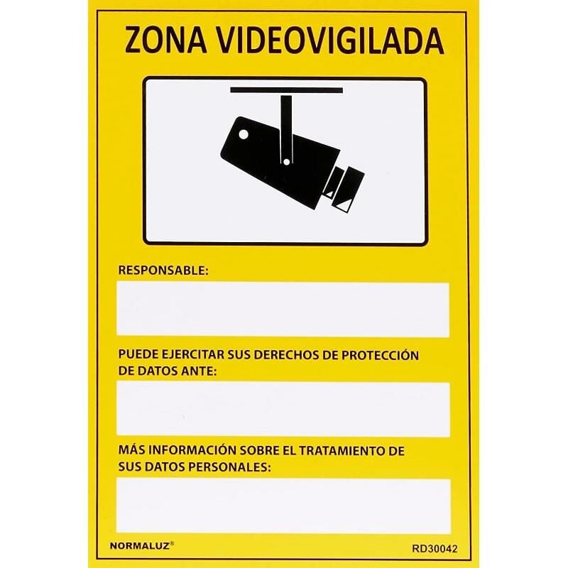 FPLUS normaluz señal luminiscente zona videovigilada21x30 rd30042