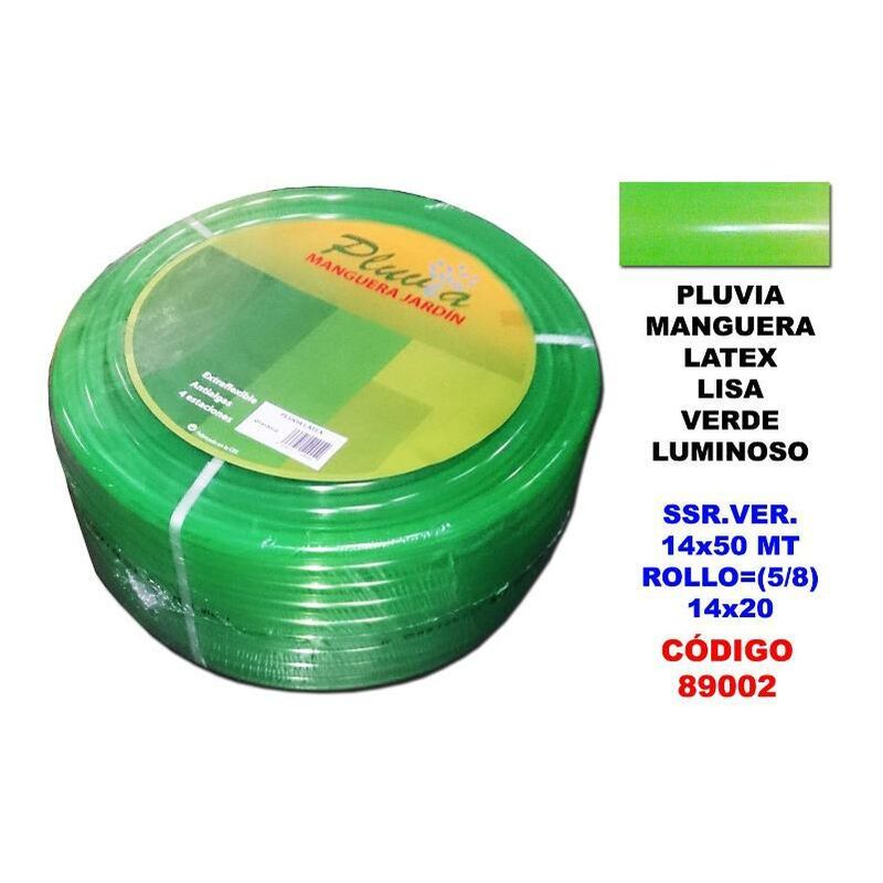 MIBRICOTIENDA pluvia manguera verde latex lisa ssr.ver.14x50 rollo (5-8)-14x20