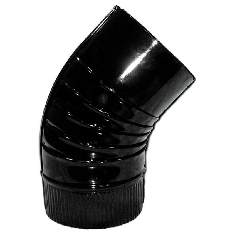 WOLFPACK LINEA PROFESIONAL codo estufa color negro vitrificado de  150 mm. 45°.