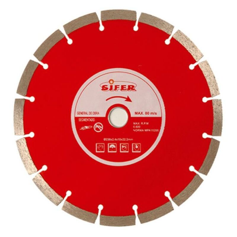 Sifer Disco Diamante 115 Pastilla 10 Mm Segmentado Rojo 1443110