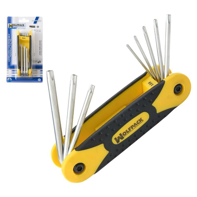 juego llaves torx plegable 8 piezas inviolable