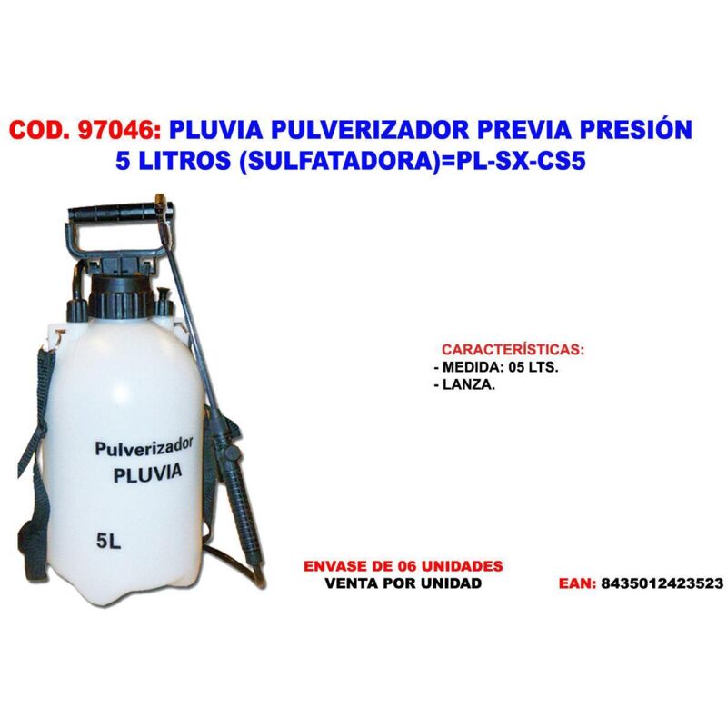 Pulverizador presión previa varias medidas