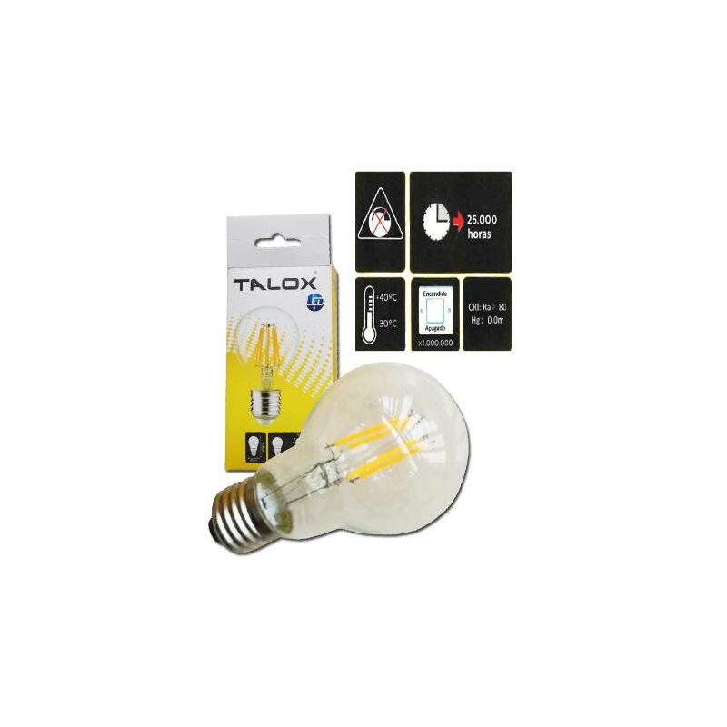 MIBRICOTIENDA talox bombilla led filamento a-60 e27 6 w 3000k 400 lumen