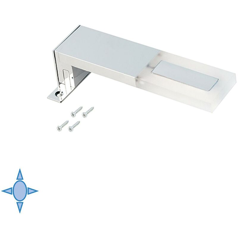 EMUCA aplique led para espejo de baño sagitarius 40 mm (ac 230v 50hz), 5 w, cromado, plástico y aluminio