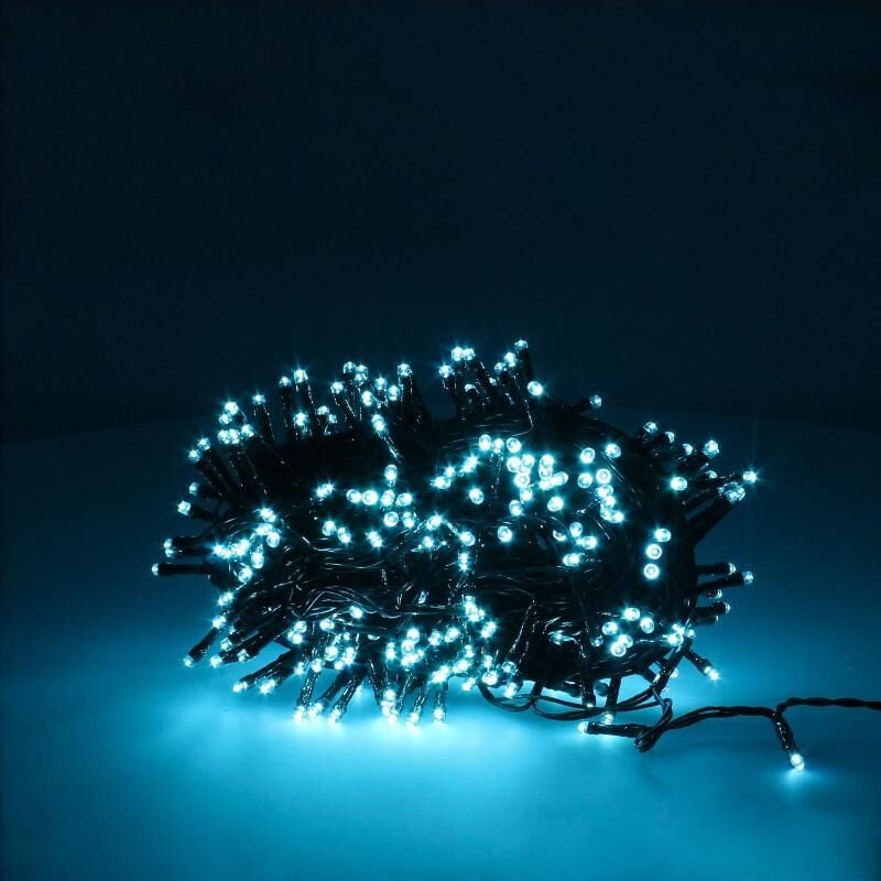 guirnalda luces navidad 300 leds color azul hielo. luz navidad interiores y exteriores ip44