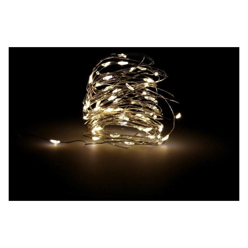 guirnalda luces navidad microled 60 leds color blanco calido.luz navidad interiores ip20 a pilas (3 aa no incluidas)