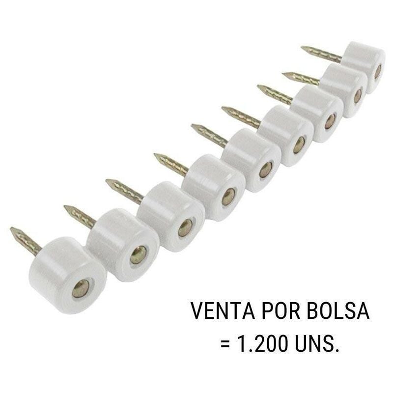 MIBRICOPLUS soporte cilíndrico maq. con clavo blanco (1.200u) soporte estante para maquina.