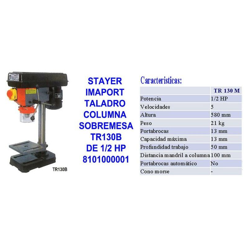 Stayer Imaport Taladro columna sobrem. tr130c 12 42485