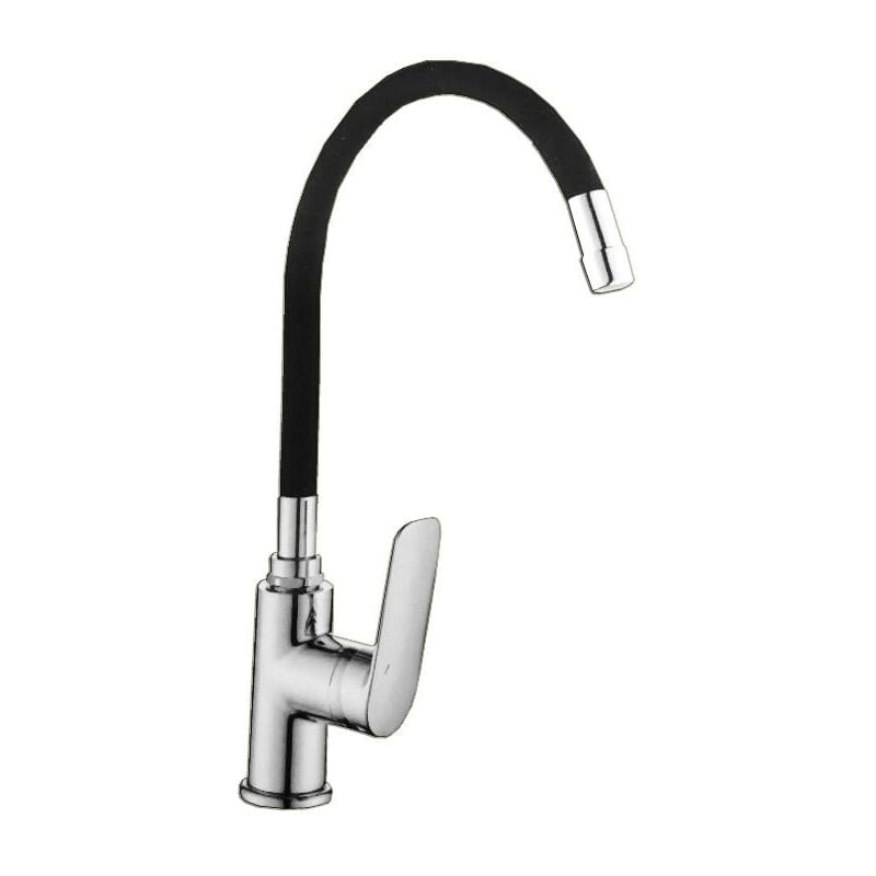 MIBRICOTIENDA pluvia bari grifo monomando fregadero caño flex negro mt9011-14b