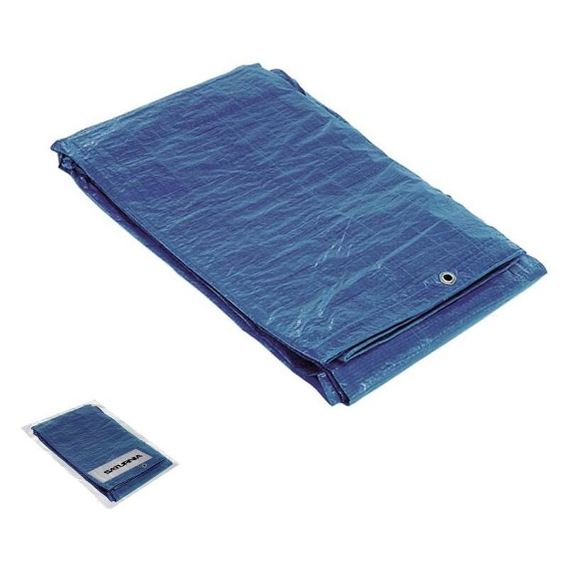 lona impermeable reforzada 3 x4 metros (aproximadamente) con ojetes metálicos, lona de protección duradera, color azul.