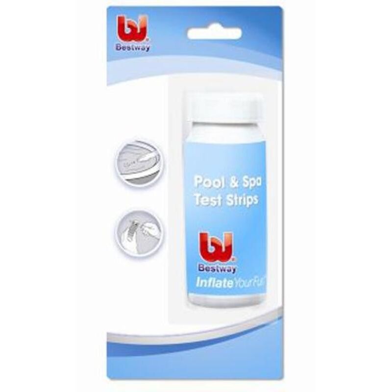 BESTWAY test 3 en 1 piscina 58142 blister , Test 3 en 1 piscina 58142. -Test análisis para agua de piscina (tiras). -Marca: Bestway. -La solución ideal para test básicos de agua en