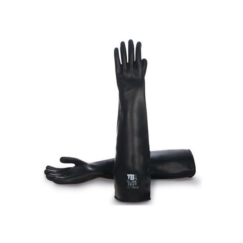 MIBRICOPLUS guantes latex negro 600mm t-10