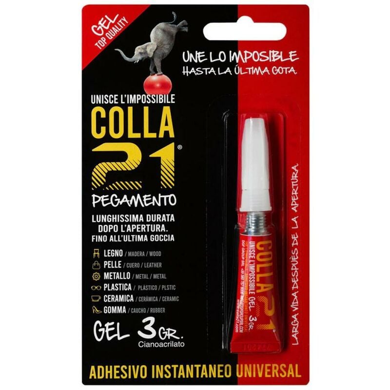 Colla 21 - Adhesivo de cianocrilato - Pegamento universal 20 gr :  : Bricolaje y herramientas