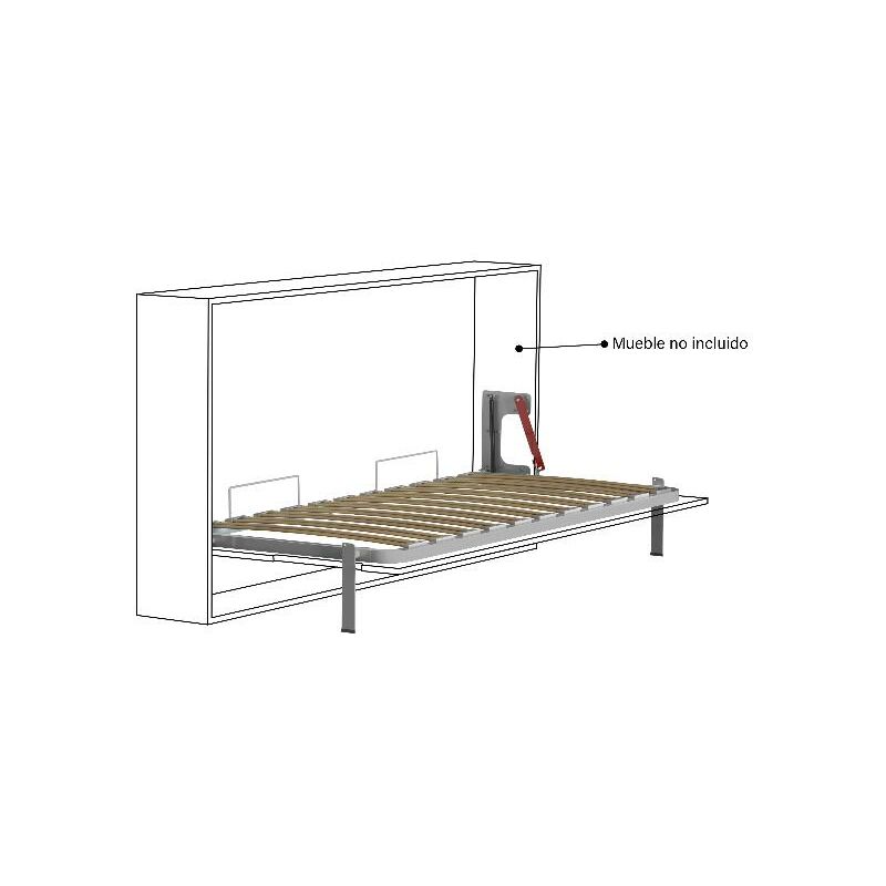 MIBRICOPLUS somier horizontal 105x190 gris pata basculante