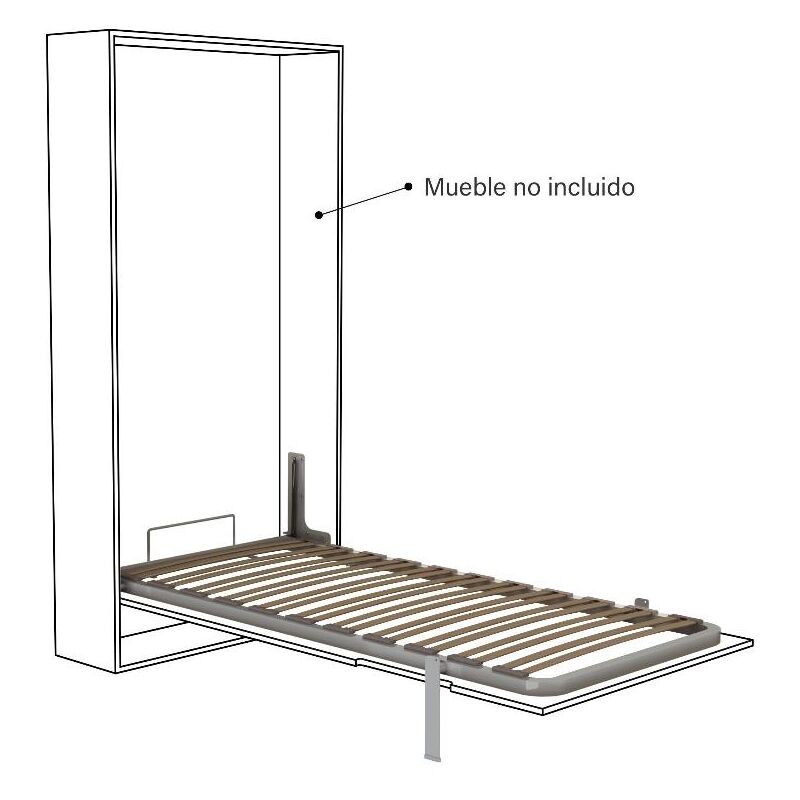 MIBRICOPLUS somier vertical 105x190 gris con pata basculante