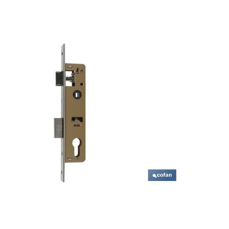 COFAN cerradura embutir+cerradero d85 e20 f22 níquel (p/metal)