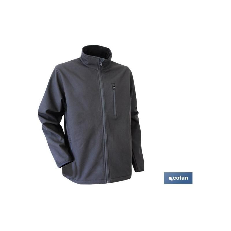 PLIMPO chaqueta soft shell negra lister 340g/m talla s