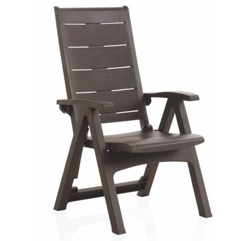 SHAF sillon posiciones legno wengue , Sillón posiciones legno wengueFabricado en resina de alta calidadAcabado efecto maderaPerfecto para uso exteriorPlegableIn