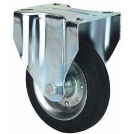 RUEDAS ALEX rueda fija  17zv100-bsr metalico-goma negra eje rodillos
