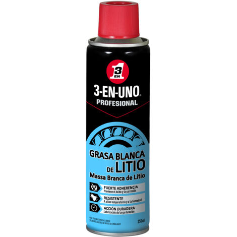 3-EN-UNO Profesional Lubricante Grasa Blanca de Litio en spray 250ml
