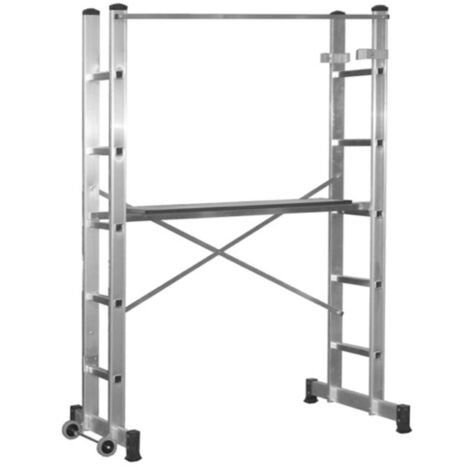 andamio aluminio móvil altura máxima 3 metros. escalera doble, escalera tijera, escalera profesional, escalera telescopica, (1/2)