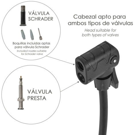 Cabezal De Repuesto Para Bomba De Bicicleta BETO - Adaptador Dual Presta/Schrader, Modelo 470260