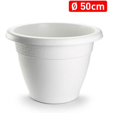 PLASTICFORTE maceta redonda 51x51x41cm blanca 1127101 , Maceta redonda 52,5 x 52,5 x 40,5 cm. 1127101Fabricada en plástico de alta calidadIncluye cenefa decorativaColor