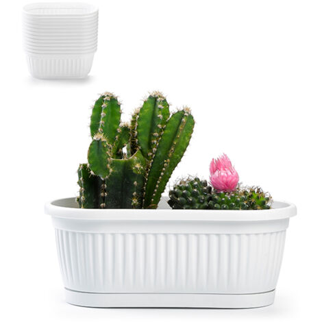 PLASTICFORTE jardinera mini 25x12,5x9,5 cm blanca sin plato , Jardinera 25 x 12,5 x 9,5 cm. 115901Fabricado en plástico de alta calidadColor blancoIncluye ondulaciones< (1/2)