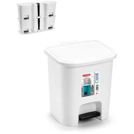 CUBO PEDAL CUBE 7,5 L BLANCO PLASTICFORTE