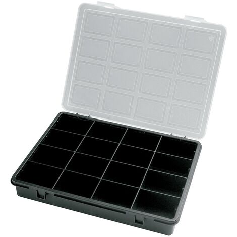 Caja de plástico basculante con 2 compartimentos - Cajas Almacenaje