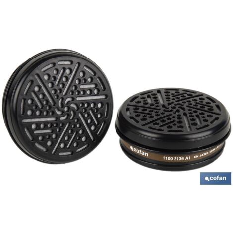 Set de 2 filtros A1 para protección de gases y vapores