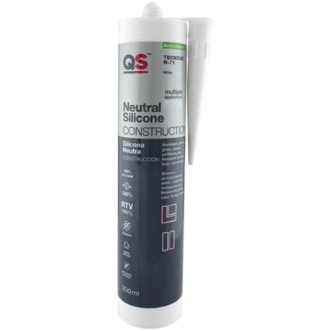 QS ADHESIVOS silicona neutra translúcida 300ml color silicona blanco
