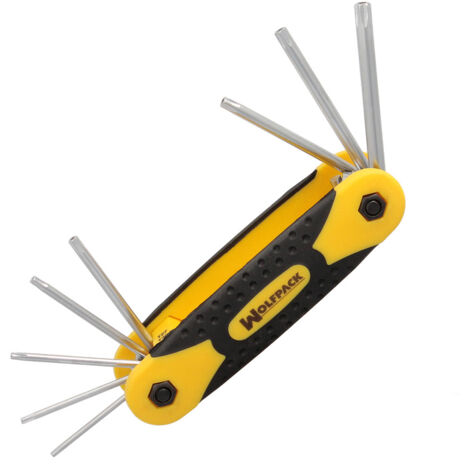 juego llaves torx plegable  8 piezas inviolable, llave torx hexagonal, llave estrella, llave allen estrella