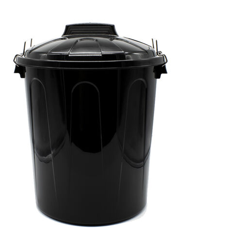 Cubo PVC Resistente Exterior Cubo De Basura Comunitario Azul 100 Litros DRW – Con Tapa Y Asas, PVC, 54x50x76 Cm Contenedor De Basura