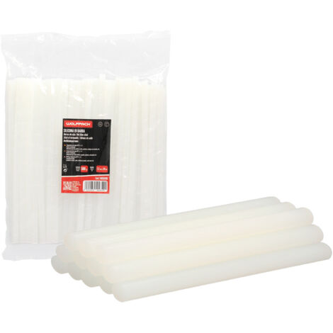 WOLFPACK LINEA PROFESIONAL Barras De Pegamento Caliente Ø 7,2 mm. bolsa De 500 Gramos. Barras Silicona, Pegamento Pistola Termofusible, Silicona Pistola