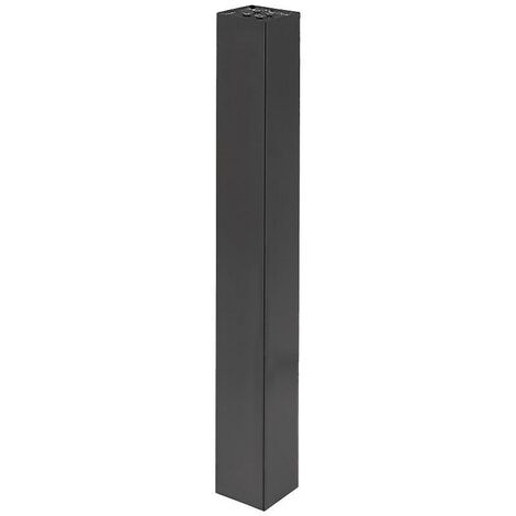 columna 80x80 para base plana cuadrada acabado negro mate altura h710