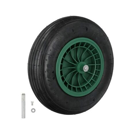 WOLFPACK LINEA PROFESIONAL 11090395 Neumatica Obra Llanta Plastico Eje Ø 20 mm. Rueda Carretilla Jardin, Carro Invernadero, Multicolor, Individual