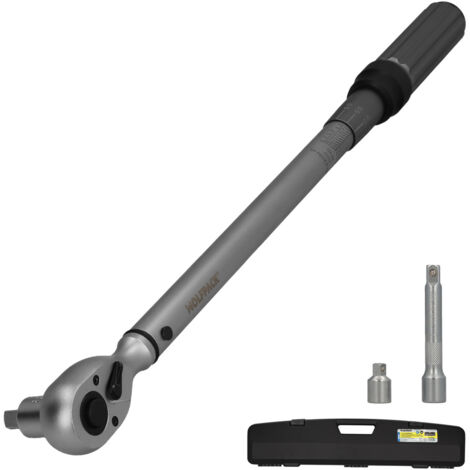 llave dinamometrica 1/2 con alargadera y reductor de 3/8 llave de torque camiones, coches, motos, micro ajustes, acero crv (1/5)