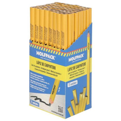 lapiz carpintero standar caja 72 lapices. marcador carpinteria, albañileria, construcción.