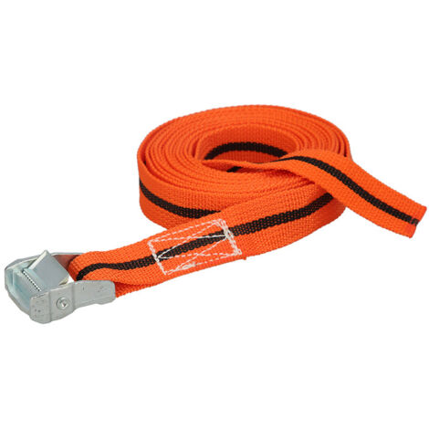 WOLFPACK LINEA PROFESIONAL Cinta De Amarre con Trinquete 5 Metros x 38 mm. Trinquete Metalico Automatico, Cincha, Eslinga Mercancia, Correa Sujeción
