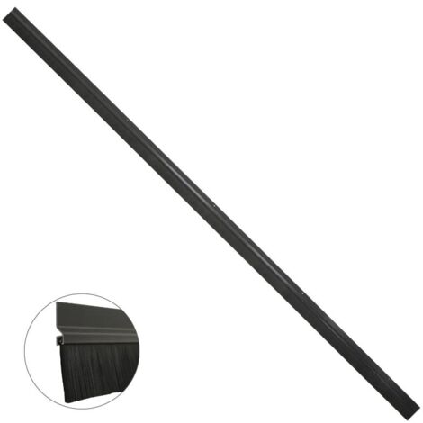 Burlete Para Puertas De Garaje Aluminio Negro Con Cepillo 2,5m (1/5)
