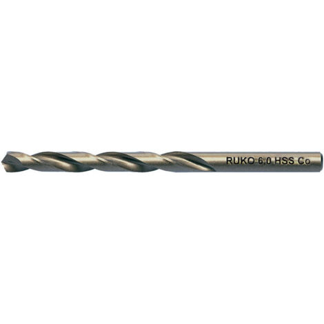 Broca helicoidal DIN 338 tipo INOX D.7.5mm HSS-Co5 perfil-mango cilíndrico cerrado RUKO (Por 10)