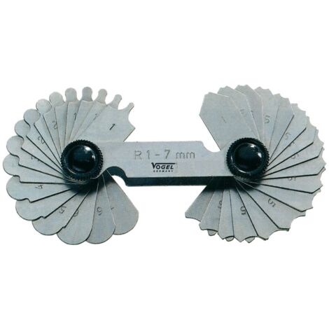 VOGEL JUEGO GALGAS PARA RADIOS MEDIDAS 15 láminas de Acero templado de 15.0 - 25.0 mm